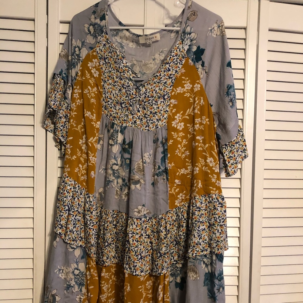 Multi pattern dress